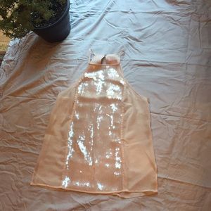 Pale pink, sequin tank